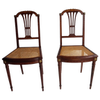 Set Van 2 Franse Louis Xvi Stoelen Met Brons En Webbing thumbnail 1