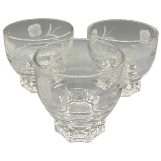 Set Vintage Cocktailglaasjes Print Wit 3 Stuks 1