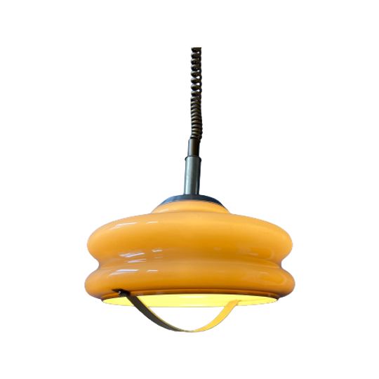 Vintage Space Age Hanglamp Van Herda Met Mushroom Kap Van Acrylglas 1