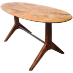 Vintage Design Ovale Salontafel, Jaren 60 thumbnail 1