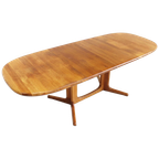 Vintage Glostrup Danish Oval Extendable Dining Table Solid Teak 1960s thumbnail 1