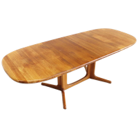 Vintage Glostrup Danish Oval Extendable Dining Table Solid Teak 1960s