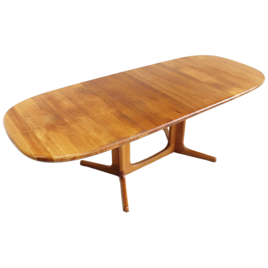 Vintage Glostrup Danish Oval Extendable Dining Table Solid Teak 1960s 1