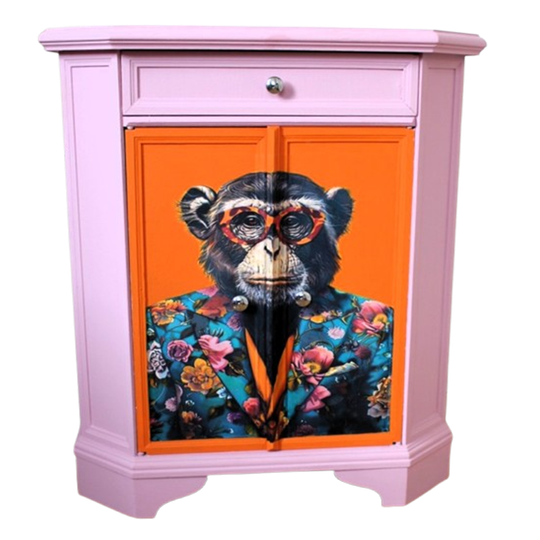Roze, Oranje Kastje “chimpansee” - Eclectisch 1
