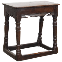 Charmante En Veelzijdige Gesigneerde Antieke Engelse Eikenhouten Joint Stool/ Kruk/ Bijzettafel