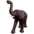 Grote Zeer Decoratieve Leren Olifant thumbnail 1