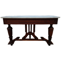 Antieke Franse Sidetable, Haltafel, Bijzettafel Wandconsole Marmer Blad