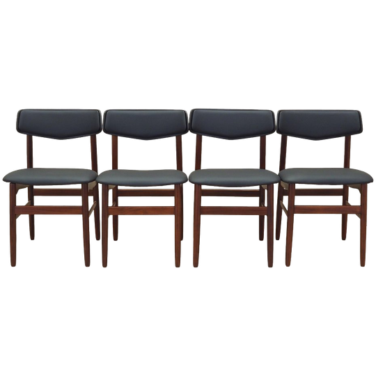 Set Of Four Teak Chairs, Danish Design, 1960s, Production: Denmark 1