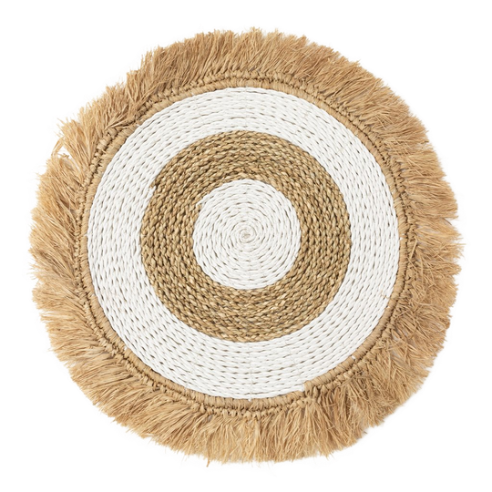 Bazar Bizar | De Seagrass Raffia Placemat - Naturel Wit 1