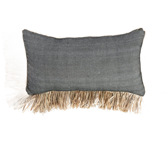 Bazar Bizar |de Cotton Bonita Kussenhoes - Zwart Naturel - 30x50 1