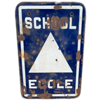 Oud Emaille Bord, School / Ecole, Stoere Decoratie😎 thumbnail 1