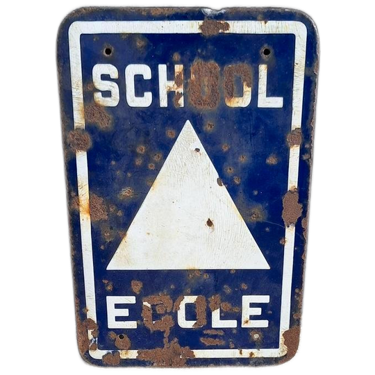 Oud Emaille Bord, School / Ecole, Stoere Decoratie😎 1