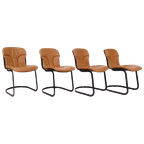 Willy Rizzo Stoelen - Cognac Leder - Cidue Italy thumbnail 1