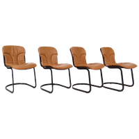 Willy Rizzo Stoelen - Cognac Leder - Cidue Italy