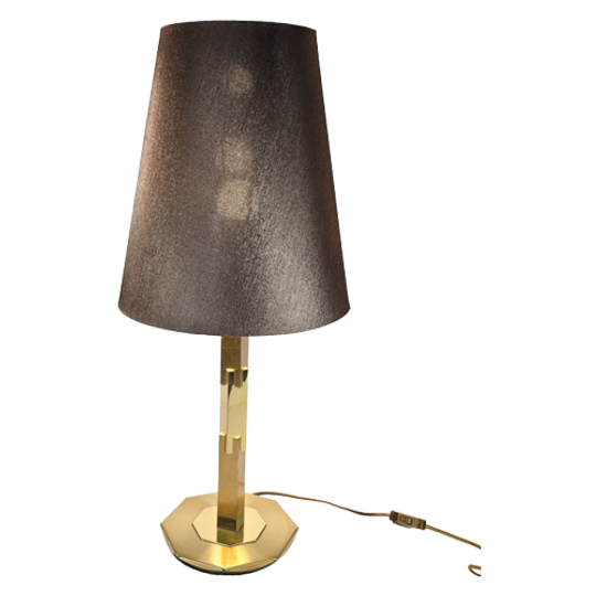 Arte Lumen - Willy Rizzo Stijl - Messing - Tafellamp - 3e Kwart 20e Eeuw 1