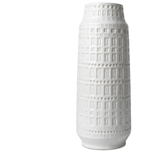 Xl West-germany Vaas (50cm) – Vintage Design – Wit Reliëf 1