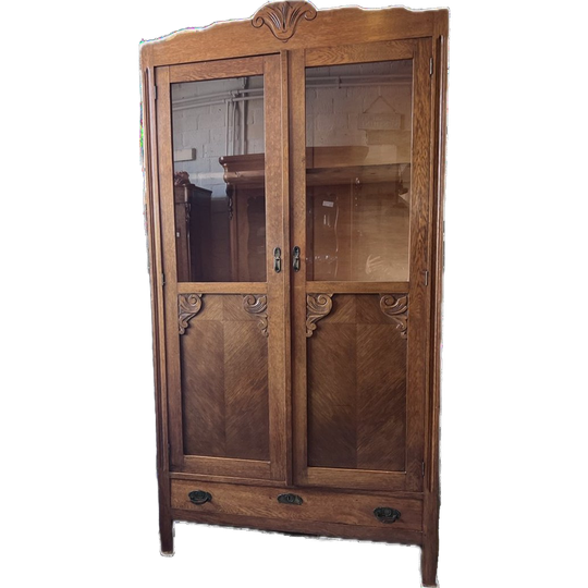 Eiken Linnenkast Met 3 Planken En Onderlade, 105 Cm Breed En 200 Hoog 1
