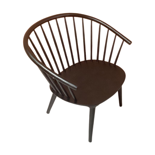 Zwarte Houten Vintage Fauteuil