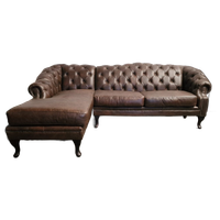 Acme Classic Chesterfield Bank – Vintage Bruin, Leer