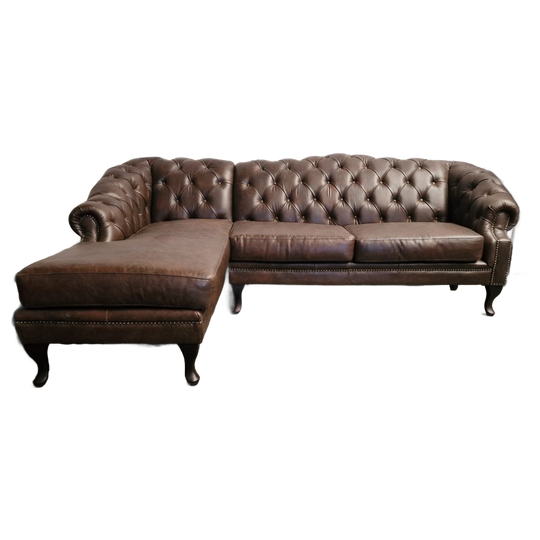 Acme Classic Chesterfield Bank – Vintage Bruin, Leer 1