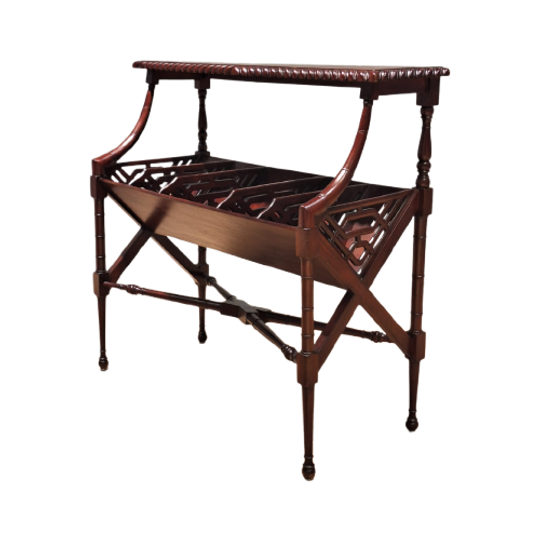 Mahogany Side Table For Books And Lps 1
