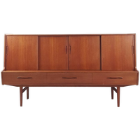 Vintage Deens Highboard | Drankenkast Buffetkast Teak Danish