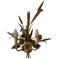 Vintage 'gouden' Wheat Wall Lamp Met Bloemen : Franse Stijl