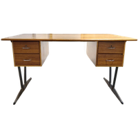 Vintage Teakhouten Bureau Jaren 50 Jaren 60 Design Bureau