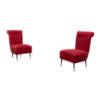 1950’s Pair Of Italian Mid-century Side Lounge Chairs / Fauteuil thumbnail 1