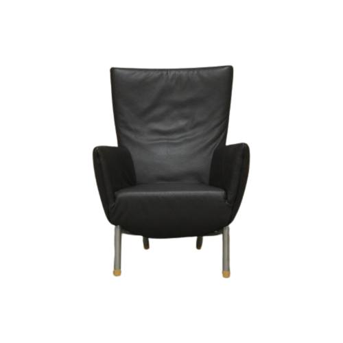 Als Nieuw! Donkerbruine Leren Label Foxx Design Fauteuil