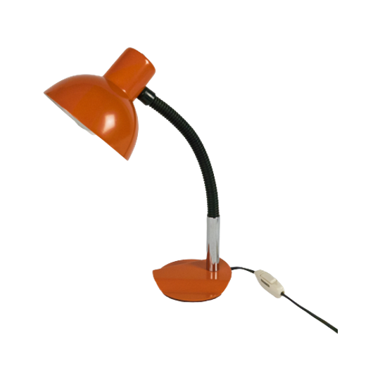 Dutch Design - Hala Zeist - Holland - Model 704a - Flexibele Hals - Chroom - Oranje - 70's 1