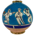Bolvaasje ''Le Bal'' Van Jean Boggio Voor Emaux Longwy, Jaren 90 thumbnail 1