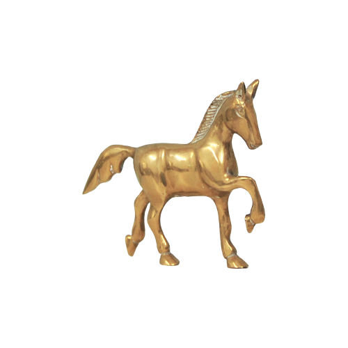 Gouden Bronzen Beeld Lopend Paard