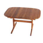 dyrlund Ovalen 1x Verlengbare Teak Eettafel Deens Vintage Massief Teak thumbnail 1