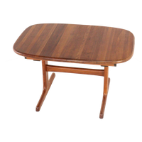 dyrlund Ovalen 1x Verlengbare Teak Eettafel Deens Vintage Massief Teak