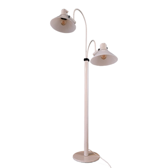 Vintage Space Age Vloerlamp Met Dubbele Kop – Sölken Leuchten / Koch & Lowy Style 1