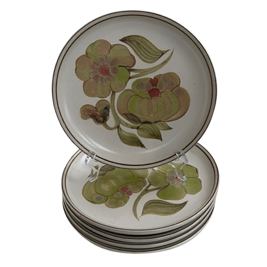 5 Denby Stoneware England Magnoliabloem Dinerborden 1