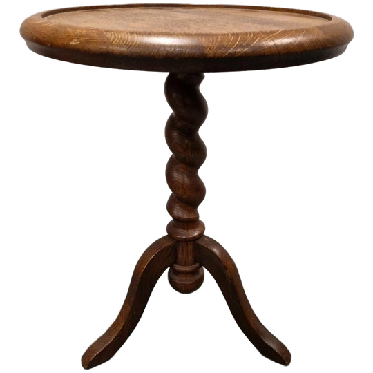 Vintage Wijntafel Met Gedraaide Poot Bijzettafel 1