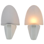 Set 2 Vintage Lumiance Cielo Wandlamp Glas 1980 Italy thumbnail 1