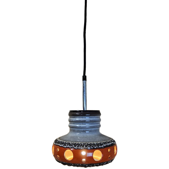 Vintage Keramieken Fat Lava Space Age Hanglamp Herda (70s) Mid Century Design Lamp (holland) 1