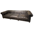 Stoere Vintage Xxl Chesterfield 5 A 6 Zits Bank Zwart thumbnail 1