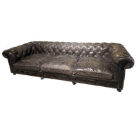 Stoere Vintage Xxl Chesterfield 5 A 6 Zits Bank Zwart