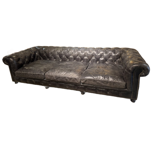 Stoere Vintage Xxl Chesterfield 5 A 6 Zits Bank Zwart 1