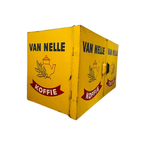Vintage Van Nelle Koffie En Thee Blik. Van Nelle Kast. Winkeldisplay.