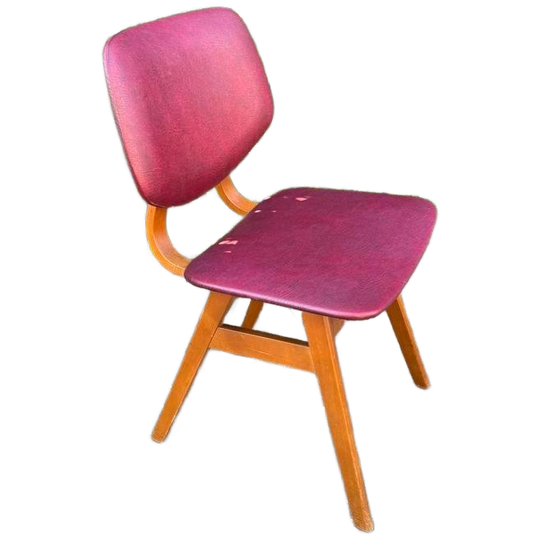 Retro Eetkamerstoel Teak Skai 1