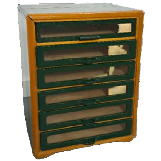 Oude Houten Ladekast Naaigaren Kast Amann Nahseide 1