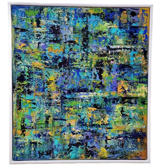 80x90 Cm Kleurrijk Abstract Schilderij Handgemaakt Modern Hedendaagse Kunst 1