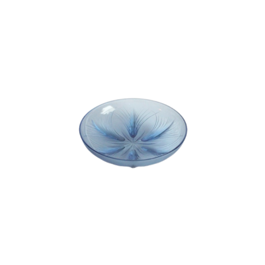 Blue Glass Papyrus Bowl By Verlys Verrerie, 1930s 1