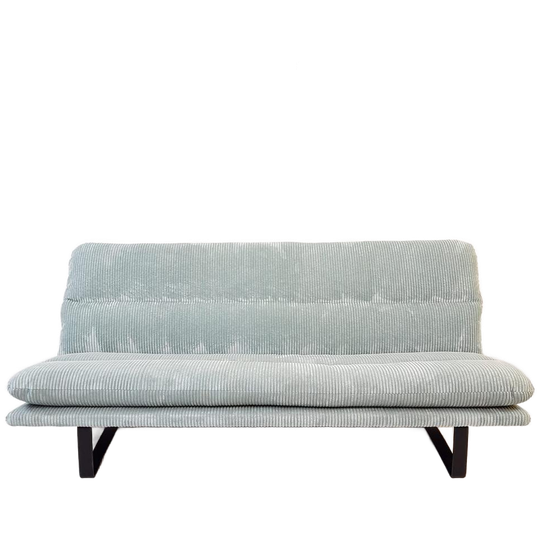 Vintage Artifort Kho Liang 3 Zits Bank Blauw | Ribstof Licht 1