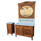 Prachtige Kaptafel Commode Met Marmer Blad + Nachtkastje thumbnail 1